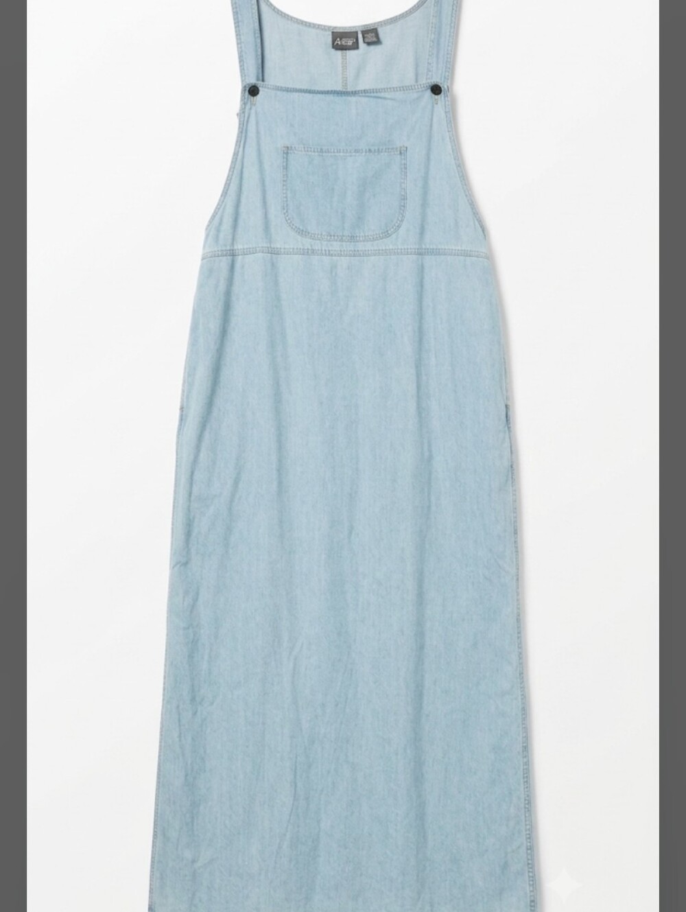 Vintage 90s Lizwear Denim Jumper Dress Maxi Overall Bib Pockets L